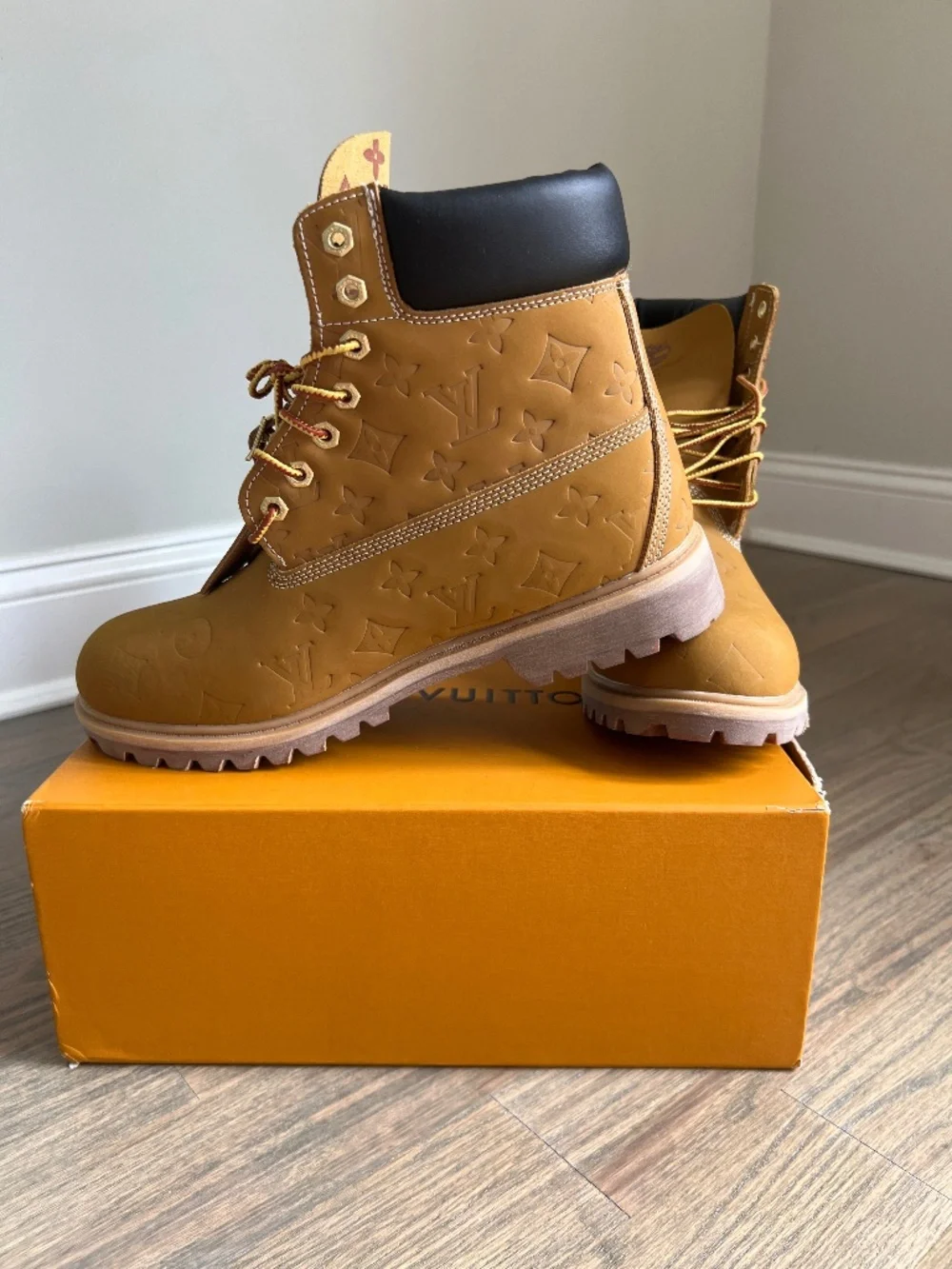 Louis Vuitton x Timberland 6” Ankle Blot in Wheat Monogtam
